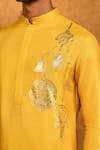 Masaba_Yellow Silk Foil Printing Trinklet And Pots Kurta & Pant Set _at_Aza_Fashions
