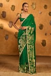 Buy Masaba Green Jacquard Zari, Embroidery Zen Saree With Unstitched Blouse Piece at Aza Fashions Buy_Masaba_Green Jacquard Zari, Embroidery Zen Saree With Unstitched Blouse Piece _at_Aza_Fashions