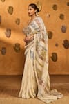 Shop_Masaba_Ivory Silk Metallic Thread, Rainbow Muse Saree And Unstitched Blouse Piece Set _Online_at_Aza_Fashions