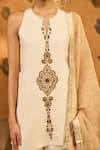 Masaba_Ivory Silk, Tissue Embroidery, Metallic Thread, Foil Gilded Kurta And Pant Set _at_Aza_Fashions