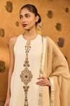 Buy_Masaba_Ivory Silk, Tissue Embroidery, Metallic Thread, Foil Gilded Kurta And Pant Set 