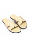 Buy_Domani_Beige Hades Handcrafted Leather Slippers _at_Aza_Fashions
