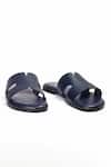 Buy_Domani_Navy Leather Hades Slippers _Online_at_Aza_Fashions