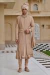 Buy_Tarun Tahiliani_Gold Georgette, Silk, Jacquard, Poplin, Lycra, Cotton Dori Sherwani Set _at_Aza_Fashions