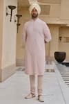 Buy_Tarun Tahiliani_Pink Georgette, Poplin, Lycra Embroidery, Chikankari Kurta And Churidar Set _Online_at_Aza_Fashions