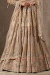 Buy_Tarun Tahiliani_Ivory Tulle, Net Beads, Sequins, Crystals, Floral Motif Hand Lehenga Set 