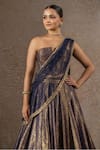 Buy Tarun Tahiliani Navy Brocade, Tulle, Net Embroidery, Metallic Lehenga And Structured Corset Set Online at Aza Fashions Buy_Tarun Tahiliani_Navy Brocade, Tulle, Net Embroidery, Metallic Lehenga And Structured Corset Set _Online_at_Aza_Fashions