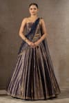 Buy Tarun Tahiliani Navy Brocade, Tulle, Net Embroidery, Metallic Lehenga And Structured Corset Set at Aza Fashions Buy_Tarun Tahiliani_Navy Brocade, Tulle, Net Embroidery, Metallic Lehenga And Structured Corset Set _at_Aza_Fashions