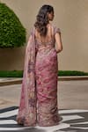 Shop_Tarun Tahiliani_Purple Georgette, Dupion, Silk Embroidery, Beads, Kashida Saree With Blouse _at_Aza_Fashions