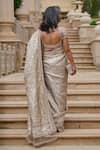 Shop_Tarun Tahiliani_Gold Sequins, Metallic Thread, Stones, Pearls, Kanjivaram Saree With Blouse _at_Aza_Fashions