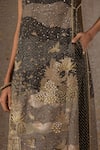 Shop_Tarun Tahiliani_Black Lace, Silk Embroidery, Crystals, Zari Round Pichwai Zardozi And Jumpsuit _Online_at_Aza_Fashions
