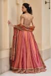 Shop_Tarun Tahiliani_Pink Dupion, Silk, Crinkle, Chanderi Kashida And Embellished Lehenga Set _at_Aza_Fashions