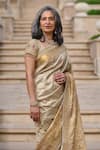 Shop Tarun Tahiliani Gold Embroidery, Zari, Tassels, Beads Kanjivaram Marori Saree And Blouse Set Online at Aza Fashions Shop_Tarun Tahiliani_Gold Embroidery, Zari, Tassels, Beads Kanjivaram Marori Saree And Blouse Set _Online_at_Aza_Fashions