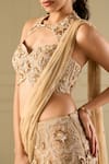 Buy_Richa Jaisinghani Label_Beige Georgette Embroidery, Sequins, Beads, Allure Lehenga Saree And Blouse Set _Online_at_Aza_Fashions