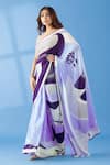 Buy Thee Modern Roots Purple Georgette Abstract Print Two Tone Saree Online at Aza Fashions Buy_Thee Modern Roots_Purple Georgette Abstract Print Two Tone Saree _Online_at_Aza_Fashions
