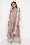 Buy_Soup By Sougat Paul_Pink Cotton Satin Round Neck Printed Kurta Set _at_Aza_Fashions