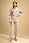 Buy Naintara Bajaj Beige Linen Embroidery Collared, Button-down Neck Kurta And Pant Set at Aza Fashions Buy_Naintara Bajaj_Beige Linen Embroidery Collared, Button-down Neck Kurta And Pant Set _at_Aza_Fashions