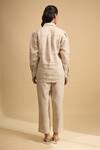 Shop Naintara Bajaj Beige Linen Embroidery Collared, Button-down Neck Kurta And Pant Set at Aza Fashions Shop_Naintara Bajaj_Beige Linen Embroidery Collared, Button-down Neck Kurta And Pant Set _at_Aza_Fashions