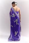 Shop_Anushree Reddy_Purple Embroidery, Metallic Gutcha Border Saree With Unstitched Blouse Piece _at_Aza_Fashions