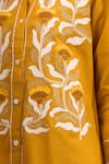 Naintara Bajaj Mustard Cotton, Linen Embroidery Collared, Button-down Neck Kurta And Pant Set Online at Aza Fashions Naintara Bajaj_Mustard Cotton, Linen Embroidery Collared, Button-down Neck Kurta And Pant Set _Online_at_Aza_Fashions