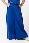 Buy_Partykles_Blue Cotton Satin Beads, Embroidery Cherry Top And Pant Set _Online_at_Aza_Fashions