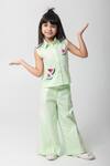 Buy Partykles Mint Cotton Embroidery, Beads Watermelon Top And Pant Set at Aza Fashions Buy_Partykles_Mint Cotton Embroidery, Beads Watermelon Top And Pant Set _at_Aza_Fashions