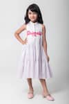Buy Partykles Lavender Cotton Satin Embroidery Princess Dress at Aza Fashions Buy_Partykles_Lavender Cotton Satin Embroidery Princess Dress _at_Aza_Fashions