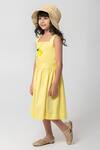 Shop_Partykles_Yellow Cotton Beads, Crystals Fresh Lemon Embroidered Frock _Online_at_Aza_Fashions