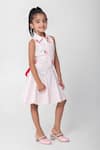 Buy_Partykles_Pink Cotton Satin Embroidery, Sequins Strawberry Dress _Online_at_Aza_Fashions