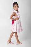 Shop_Partykles_Pink Cotton Satin Embroidery, Sequins Strawberry Dress _Online_at_Aza_Fashions