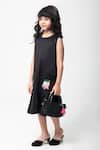 Buy_Partykles_Black Cotton Satin Embroidery, Sequins Chilli Dress _Online_at_Aza_Fashions