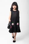 Buy_Partykles_Black Cotton Satin Embroidery, Sequins Chilli Dress _at_Aza_Fashions
