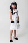 Partykles_White Polyester And Black Blazer Dress _Online_at_Aza_Fashions