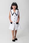 Buy_Partykles_White Polyester And Black Blazer Dress _at_Aza_Fashions