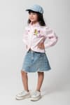 Buy_Partykles_Pink Cotton Satin Cut Work, Embroidery Pickle Ball Theme Shirt _Online_at_Aza_Fashions