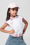 Buy_Partykles_White Cotton Satin Embroidery Sporty Pickle Ball Theme Shirt _at_Aza_Fashions
