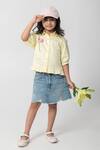 Buy_Partykles_Yellow Cotton Satin Embroidery, Sequins Flower Shirt _Online_at_Aza_Fashions