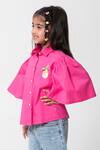 Partykles_Pink Cotton Satin Beads, Sequins, Embroidery Pear Shirt _Online_at_Aza_Fashions
