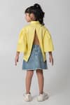 Shop_Partykles_Yellow Cotton Satin Embroidery, Beads, Sequins Pear Shirt _at_Aza_Fashions