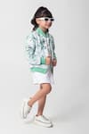 Shop_Partykles_Mint Net Sequins Work Bomber Jacket _Online_at_Aza_Fashions
