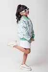 Partykles_Mint Net Sequins Work Bomber Jacket _at_Aza_Fashions
