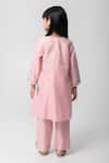 Shop_Partykles_Peach Cotton, Silk Embroidery, Patchwork, Tassels Floral Kurta With Pant _at_Aza_Fashions