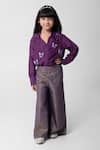 Buy_Partykles_Purple Silk Applique Butterfly Shirt With Pant _at_Aza_Fashions