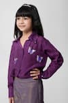 Buy_Partykles_Purple Silk Applique Butterfly Shirt With Pant _Online_at_Aza_Fashions
