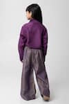Shop_Partykles_Purple Silk Applique Butterfly Shirt With Pant _at_Aza_Fashions