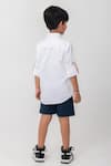 Shop_Partykles_White Cotton Embroidery Race Car Shirt _at_Aza_Fashions