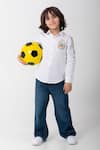 Buy Partykles White Cotton Embroidery Football Club Shirt Online at Aza Fashions Buy_Partykles_White Cotton Embroidery Football Club Shirt _Online_at_Aza_Fashions