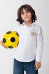 Buy Partykles White Cotton Embroidery Football Club Shirt at Aza Fashions Buy_Partykles_White Cotton Embroidery Football Club Shirt _at_Aza_Fashions