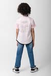 Shop_Partykles_Pink Cotton Embroidery Messi Intermiami Club Inspired Shirt _at_Aza_Fashions