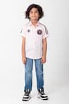 Buy_Partykles_Pink Cotton Embroidery Messi Intermiami Club Inspired Shirt _Online_at_Aza_Fashions